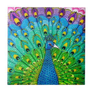 Peacock-Vogelanimation Fliese