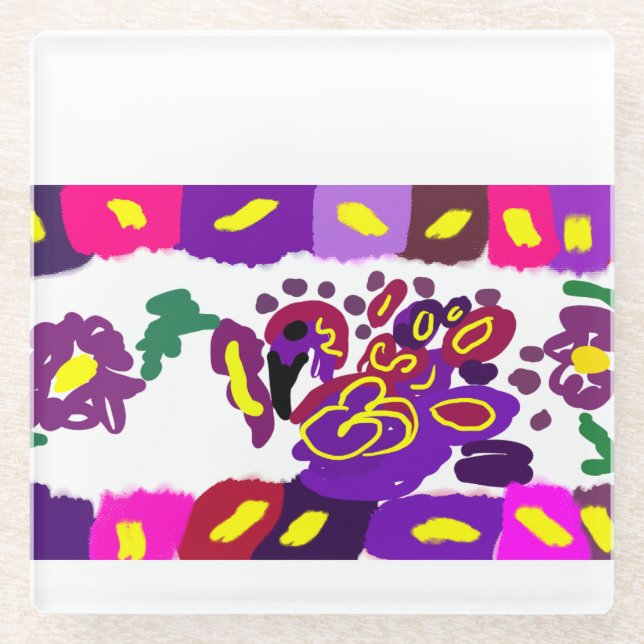 Peacock  warm     glasuntersetzer (Vorderseite)