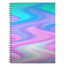 Peacock Waves Spiral Foto Notebook