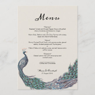 PEACOCK WEDD MENÜKARTE