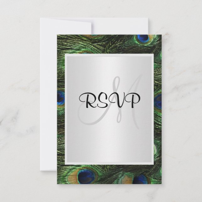 Peacock Wedding RSVP (Vorderseite)