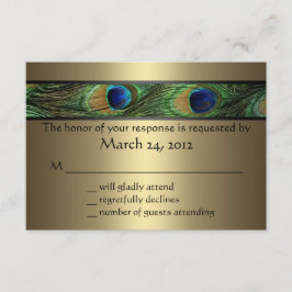 Peacock Wedding RSVP Karte