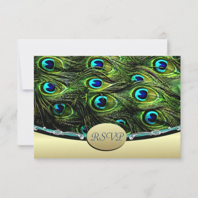Peacock Wedding RSVP Wedding Cards Karte (Vorderseite)