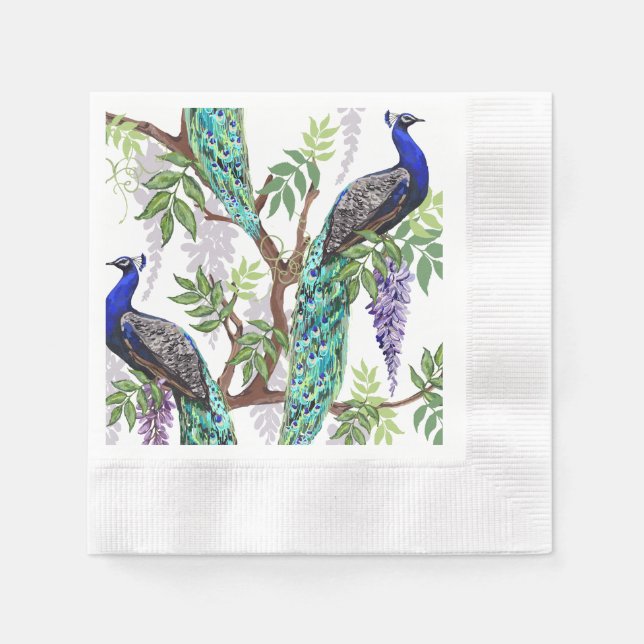 Peacock Wedding Serviette (Vorderseite)