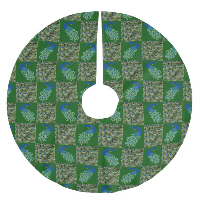 Peacock Weihnachtsbaumrock Polyester Weihnachtsbaumdecke (Vorderseite)