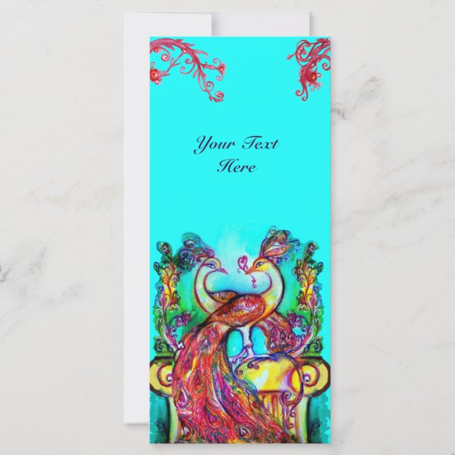 PEACOCKS IN LIEBE Rot-Blau-Turquase grün (Vorderseite)
