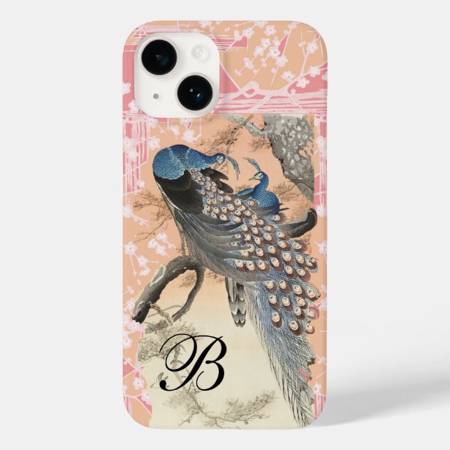 PEACOCKS, PINK WHITE SAKURA BLUME Japanisch Blumen Case-Mate iPhone 14 Hülle (Rückseite)