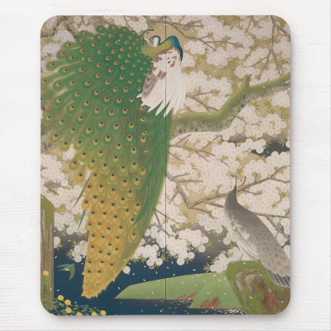 Peacocks und Kirschbaum (1925) Mousepad (Vorne)