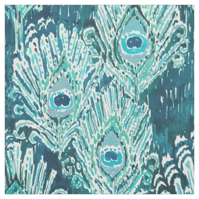 Peacocky Federaquamariner Watercolor Stoff (Muster)