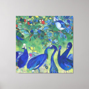 Peacocs bleus impressionnistes modernes sur toile