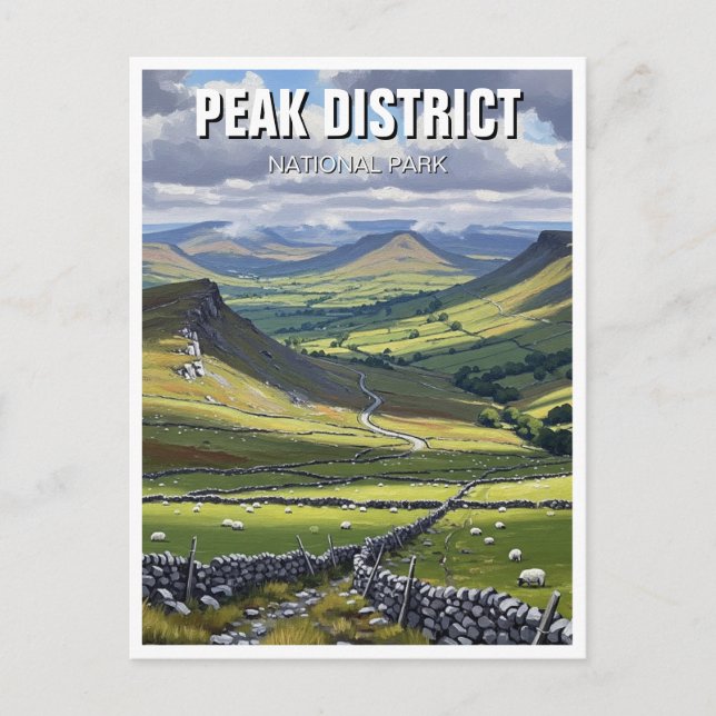 Peak District National Park England Travel Postkarte (Vorderseite)