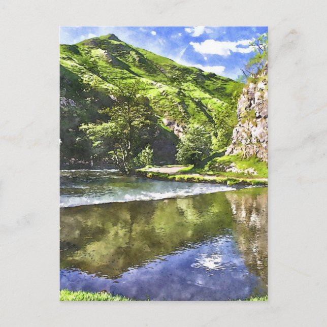 Peak District Watercolor Postkarte (Vorderseite)