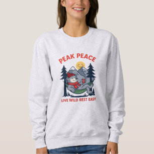 Peak Peace Bär in Hängematten-Camping Sweatshirt