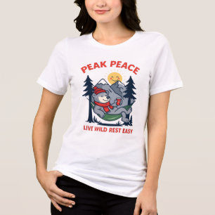 Peak Peace Bär in Hängematten-Camping Tri-Blend Shirt