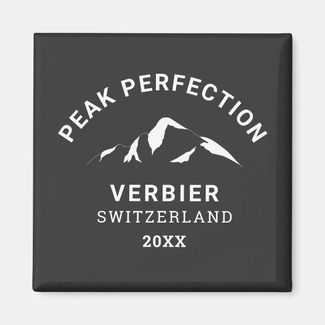 Peak Perfect Winter Ski Snowboard Resort Wappen Magnet (Vorne)