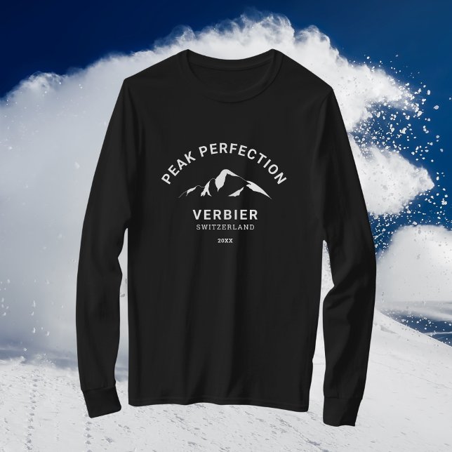 Peak Perfection Winter Sport Resort Wappen T-Shirt (Von Creator hochgeladen)