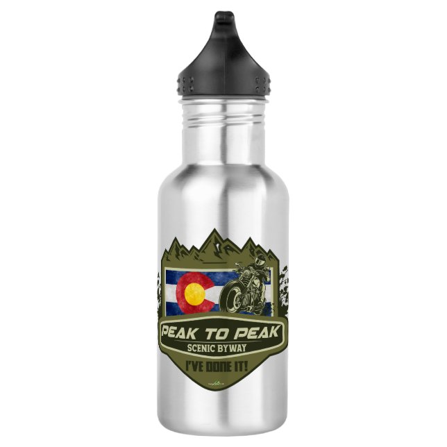 Peak to Peak Scenic Byway Motorcycle 01 Edelstahlflasche (Rechts)