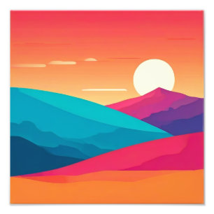 Peak Wonder: Ein Whimsical Mountain Sunset Fotodruck