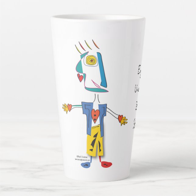 'PeaKasso Roi des Coeurs' - Latte Mug (Devant)