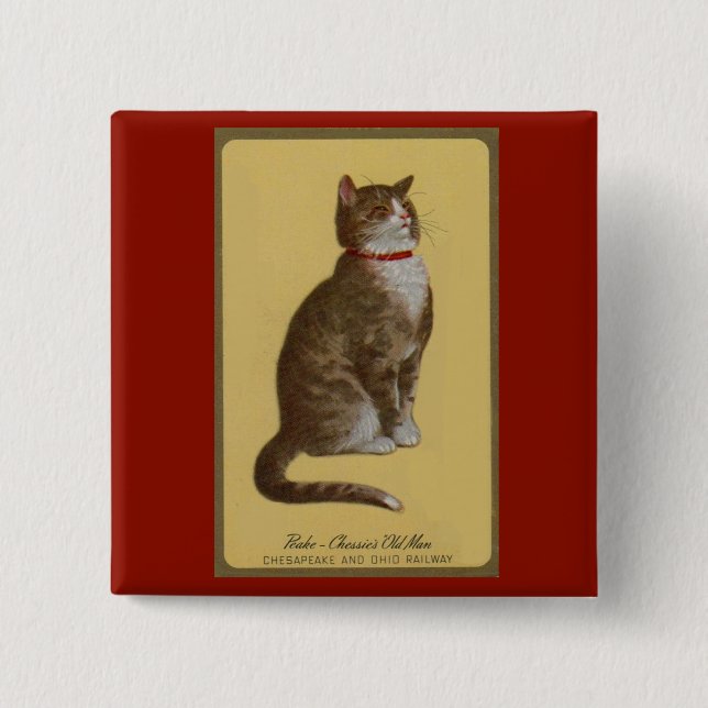 Peake, Chessie's Old Man Tomcat Tabbykatze Button (Vorderseite)