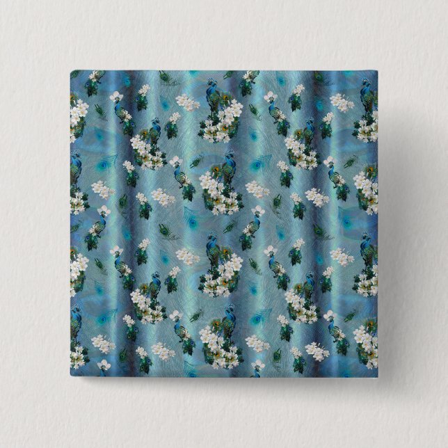 Peakocks & Smaragdgrüne Metallic Button (Vorderseite)