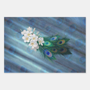 Peakocks & Smaragdgrüne Metallic Geschenkpapier Set