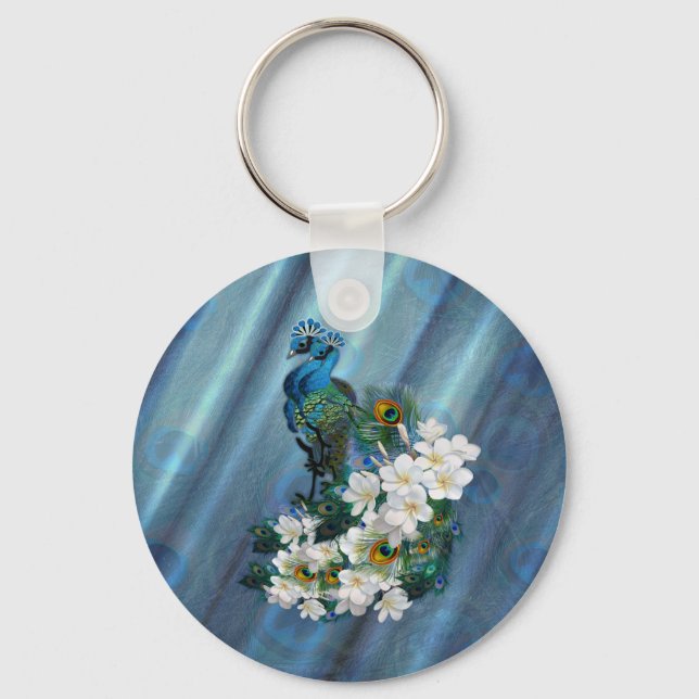 Peakocks & Smaragdgrüne Metallic Schlüsselanhänger (Vorderseite)