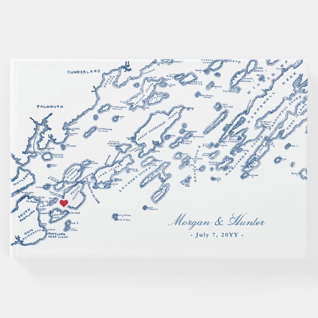 Peaks Island Maine Casco Bay Wedding Gästebuch (Vorderseite)