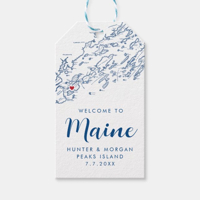 Peaks Island Maine Elegante Moderne Gastgeschenk H Geschenkanhänger (Vorderseite)