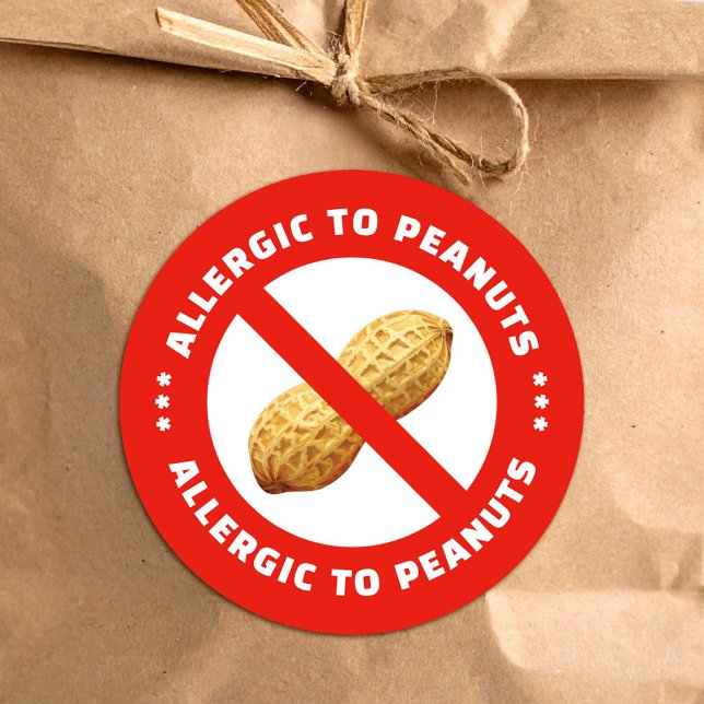 Peanut allergy warning food alert runder aufkleber (Von Creator hochgeladen)
