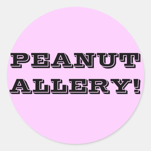 PEANUT ALLERY! RUNDER AUFKLEBER (Vorderseite)