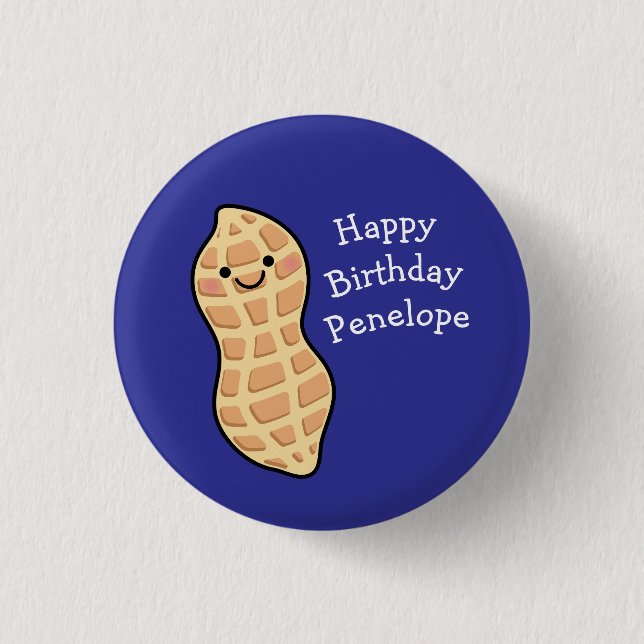 Peanut Birthday Party Kinder Niedliche Nut Cartoon Button (Vorderseite)