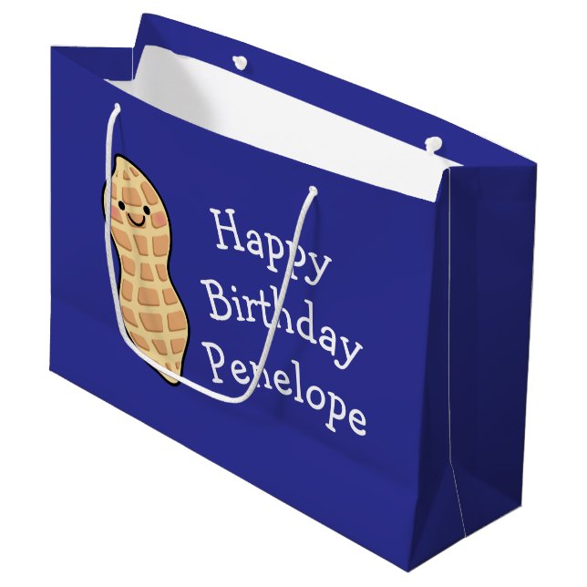 Peanut Birthday Party Kinder Niedliche Nut Cartoon Große Geschenktüte (Vorderseite Schrägansicht)