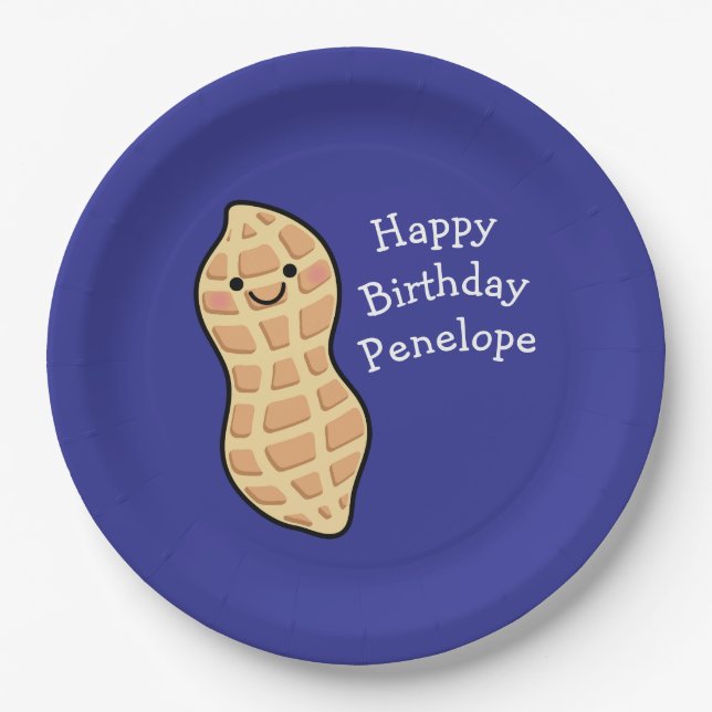 Peanut Birthday Party Kinder Niedliche Nut Cartoon Pappteller (Vorderseite)
