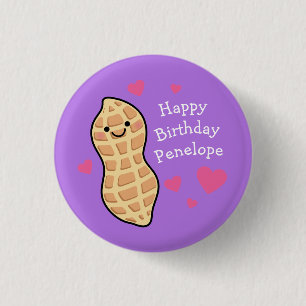 Peanut Birthday Party Niedlich Kids Cartoon Nut Button