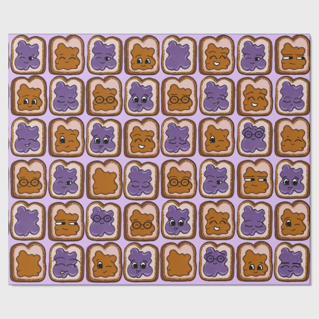 Peanut Butter and Jelly Wrapping Paper Geschenkpapier (Saum)