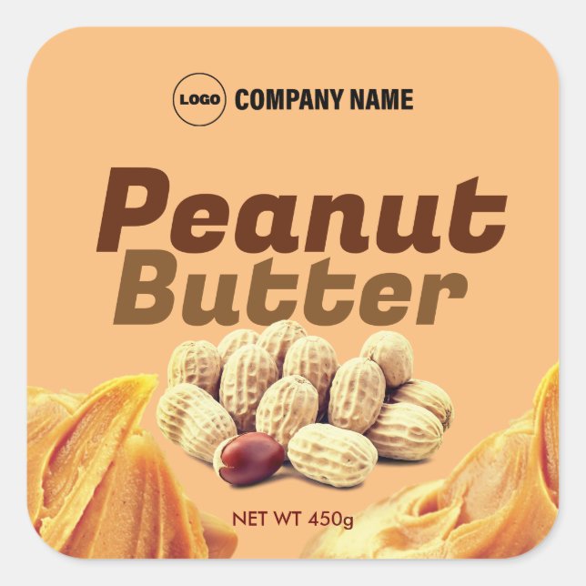 Peanut-Butter-Aufkleber Quadratischer Aufkleber (Vorderseite)