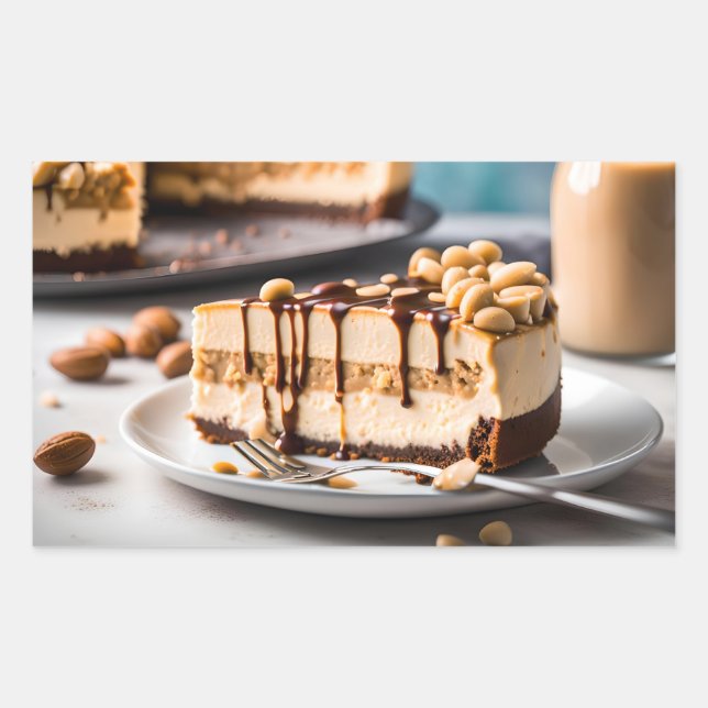 Peanut Butter Cheesecake Rechteckiger Aufkleber (Vorderseite)