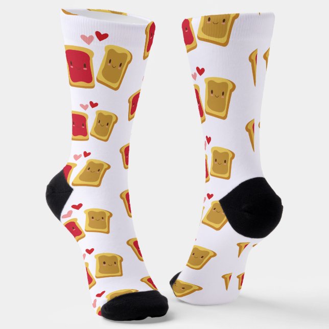Peanut Butter & Jelly Pattern Socken (Gewinkelt)