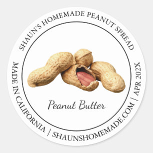 Peanut Butter Modern Label Runder Aufkleber