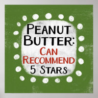 Peanut Butter Review 5 Stars Poster Wall Art
