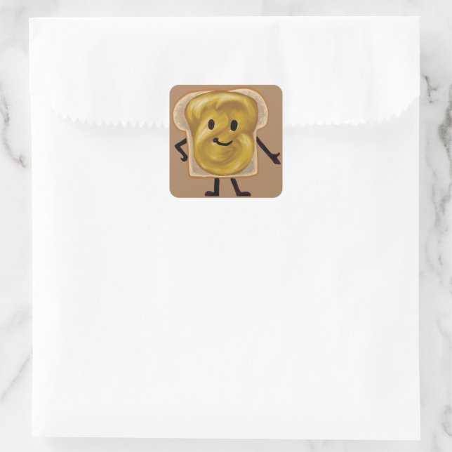Peanut Butter Sandwich Buddy Quadratischer Aufkleber (Tasche)