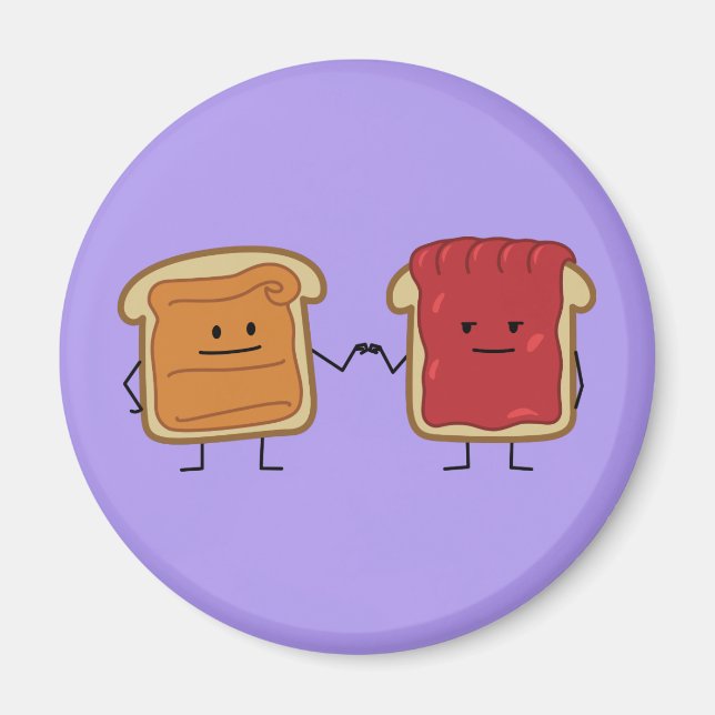 Peanut Butter und Jelly Fist Bump Freunde Toast Magnet (Vorne)