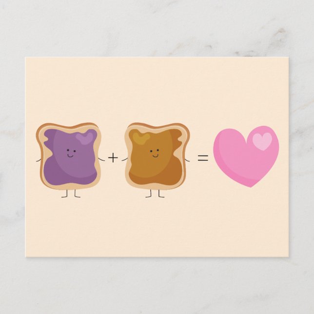 Peanut Butter und Jelly Liebe Postkarten (Vorderseite)