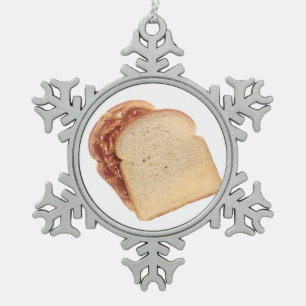 Peanut Butter und Jelly Sandwich Schneeflocken Zinn-Ornament