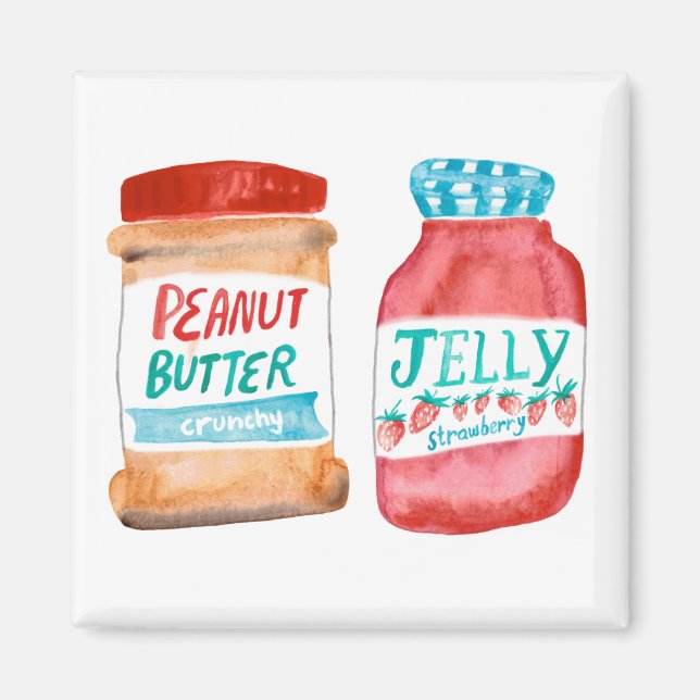 Peanut Butter und Jelly Watercolor Magnet (Vorne)