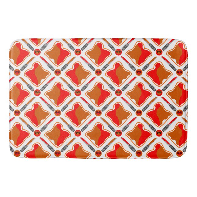 Peanut Butter und Strawberry Jam Seamless Patter Badematte (Vorderseite)
