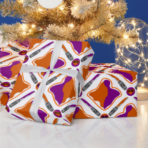 Peanut Butter und Traubengelb Nahtloses Muster Geschenkpapier