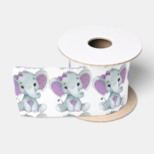 Peanut Elephant Satin Ribbon Spool Lila Bogen Satinband
