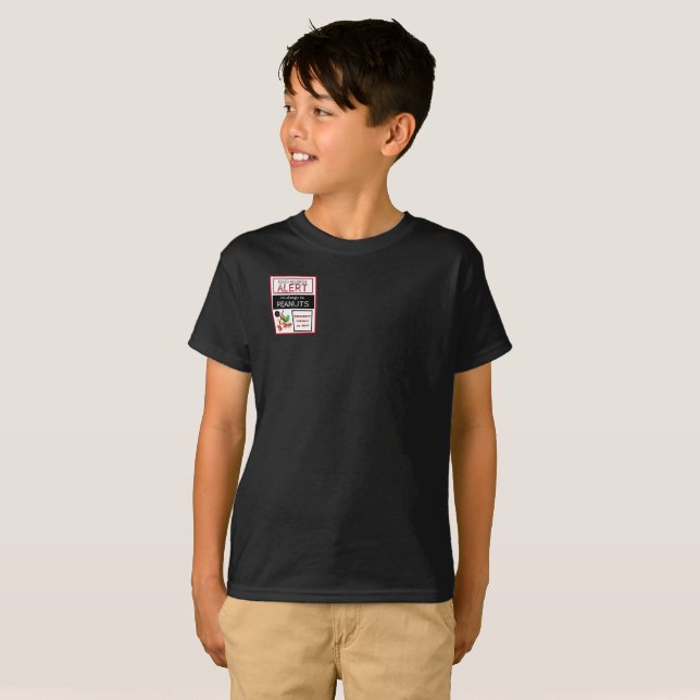 Peanut Food Allergy Alert Abzeichen Style T - Shir T-Shirt (Vorne ganz)